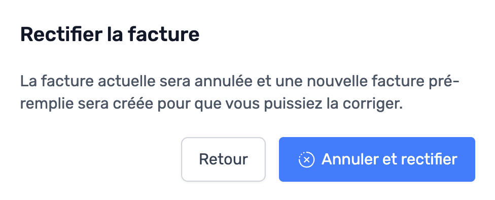 Confirmation de rectification